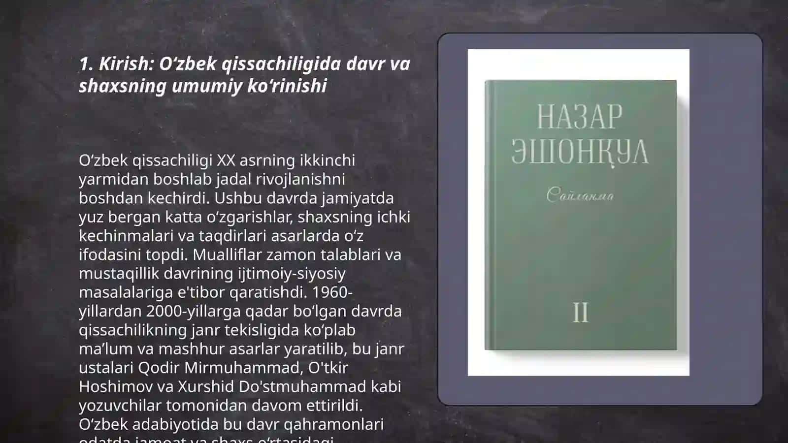 O‘zbek qissachiligida davr va shaxs muammosi ( Nazar Eshonqul) 3