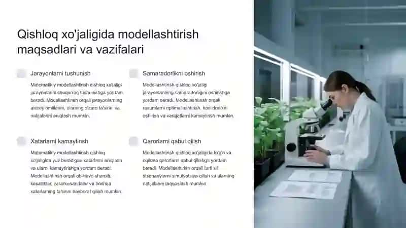 Qishloq xo'jaligi texnologik jarayonlarini matematikiy modellashtirish 3