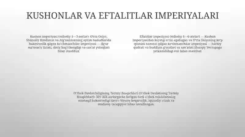 Oʻzbek Davlatchiligining Tarixiy Bosqichlari 3