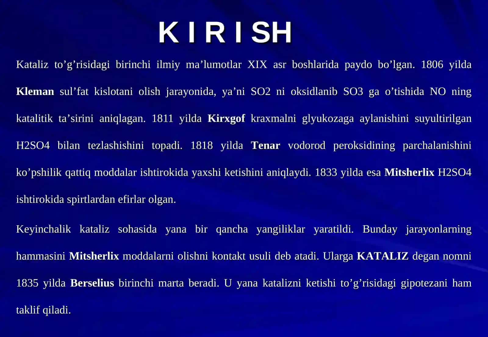 Katalizatorning turlari, fizik ko'rsatkichlari uning katalitik xossalariga ta'siri. 3