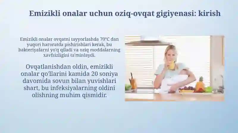 Emizikli onalar, bolalar va o'smirlar uchun oziq-ovqatning gigiyenik tamoyillari 3