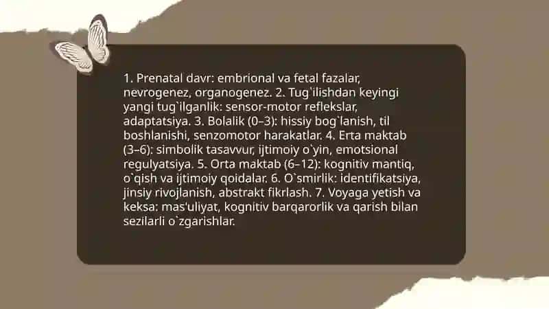 Ontogenez pisixalogiyasi.Inson taraqqiyoti 3