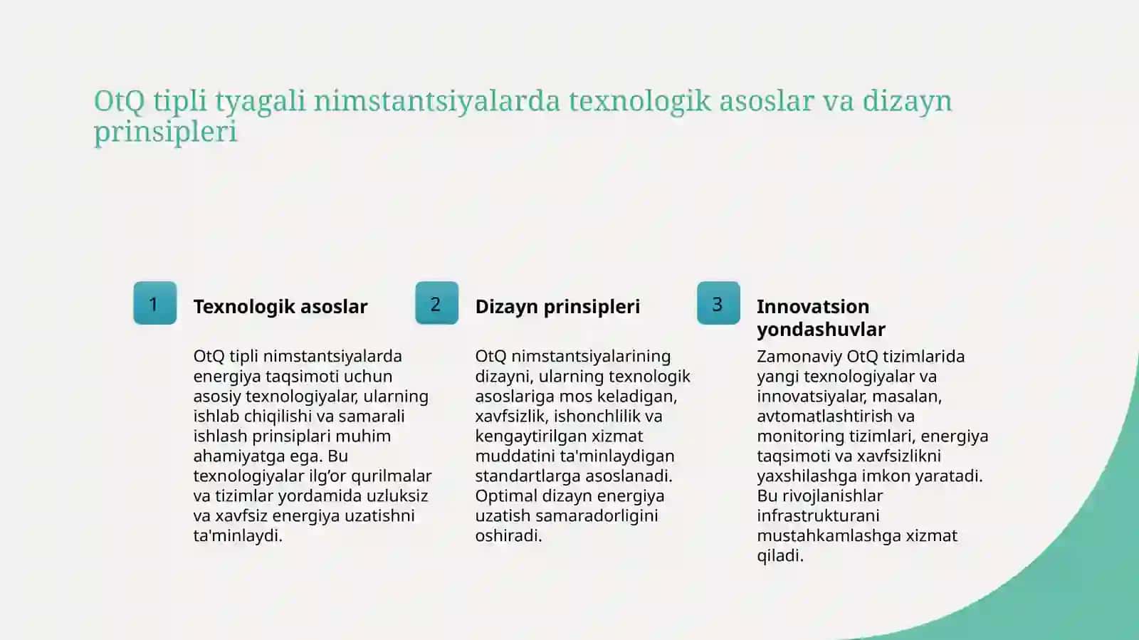 Ochiq taqsimlovchi qurilmalar (OTQ) tipli tyagali nimstantsiya 3