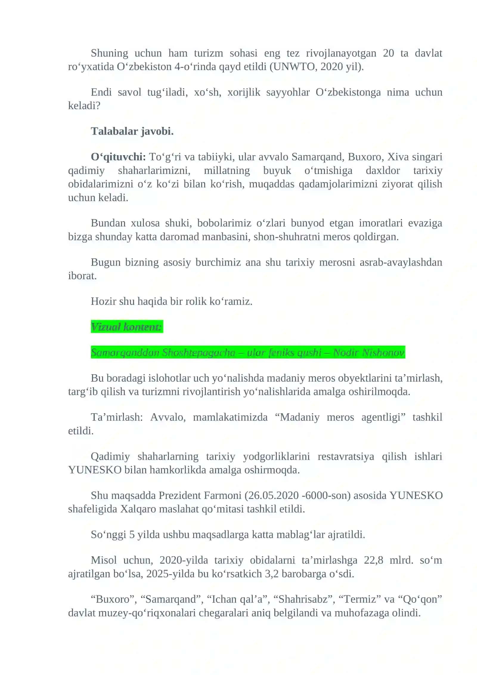 Kelajak soati 7-mavzu 3