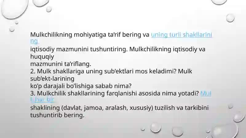 Mulkchilik munosabatlari 3