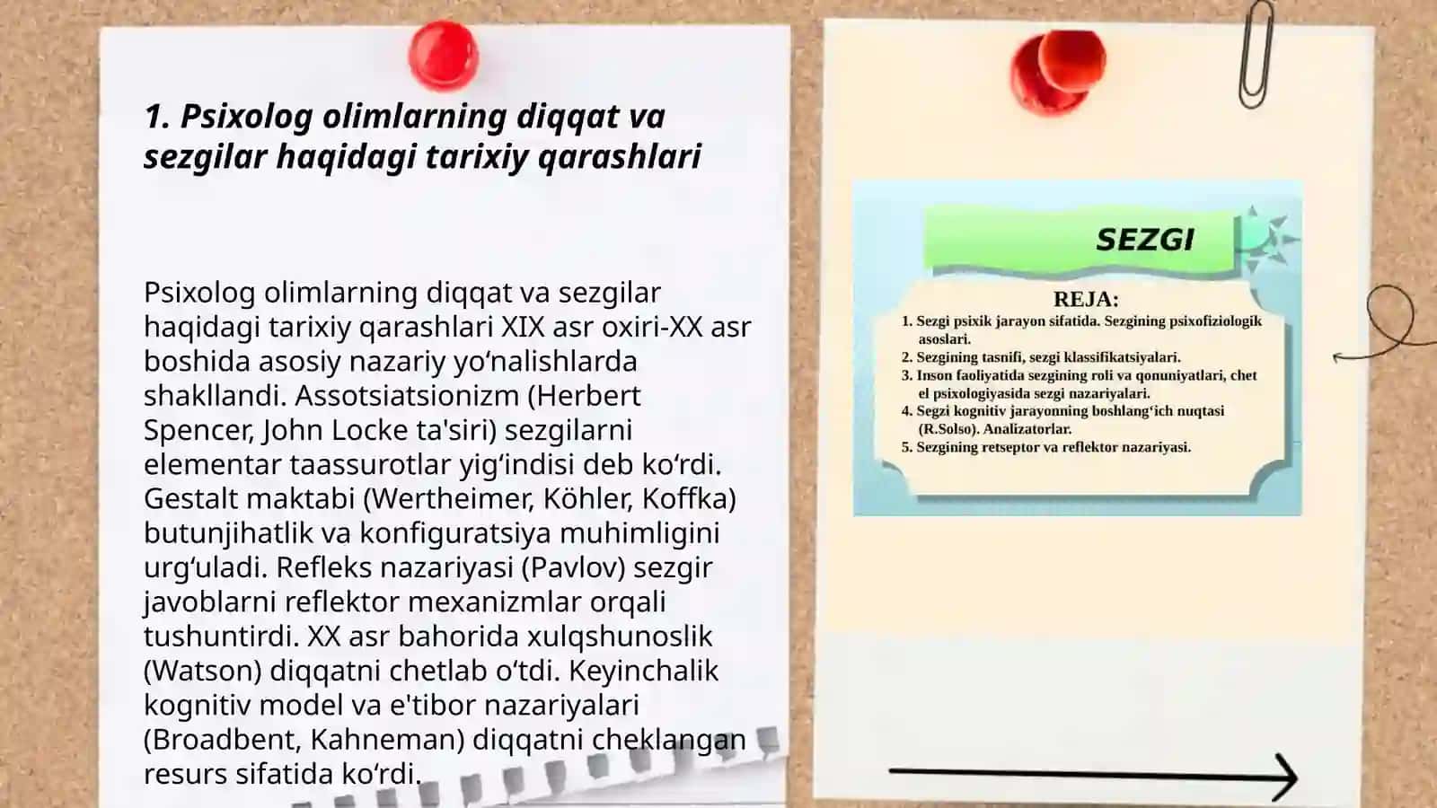 Psixolog olimlarning diqqat va sezgilar haqidagi tarixiy qarashlari 3