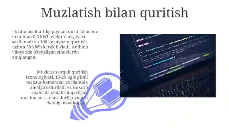 Muzlatish orqali quritish texnologiyasi 3
