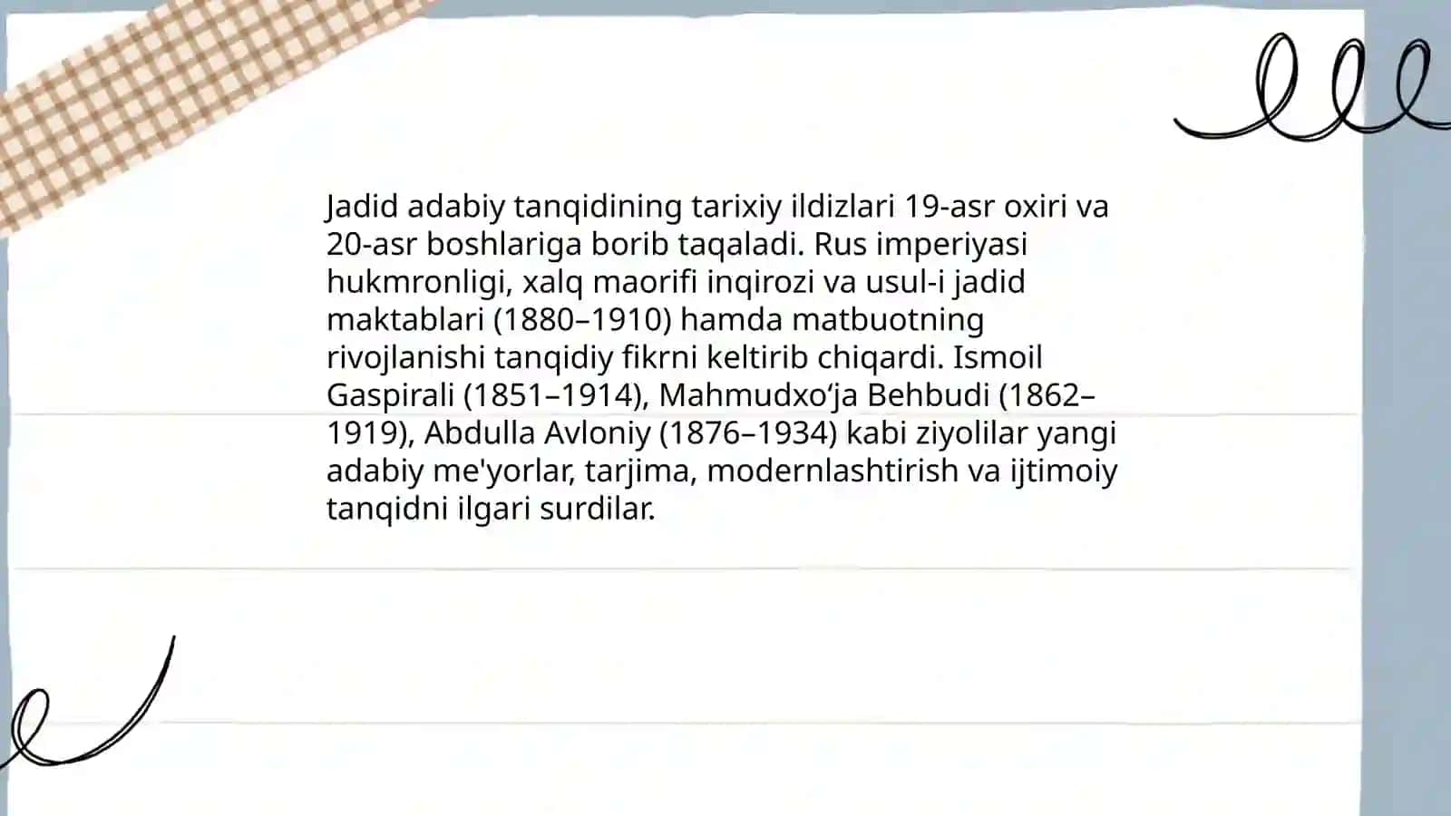 Jadid adabiy tanqidining xususiyatlari va asosiy vakillari 3