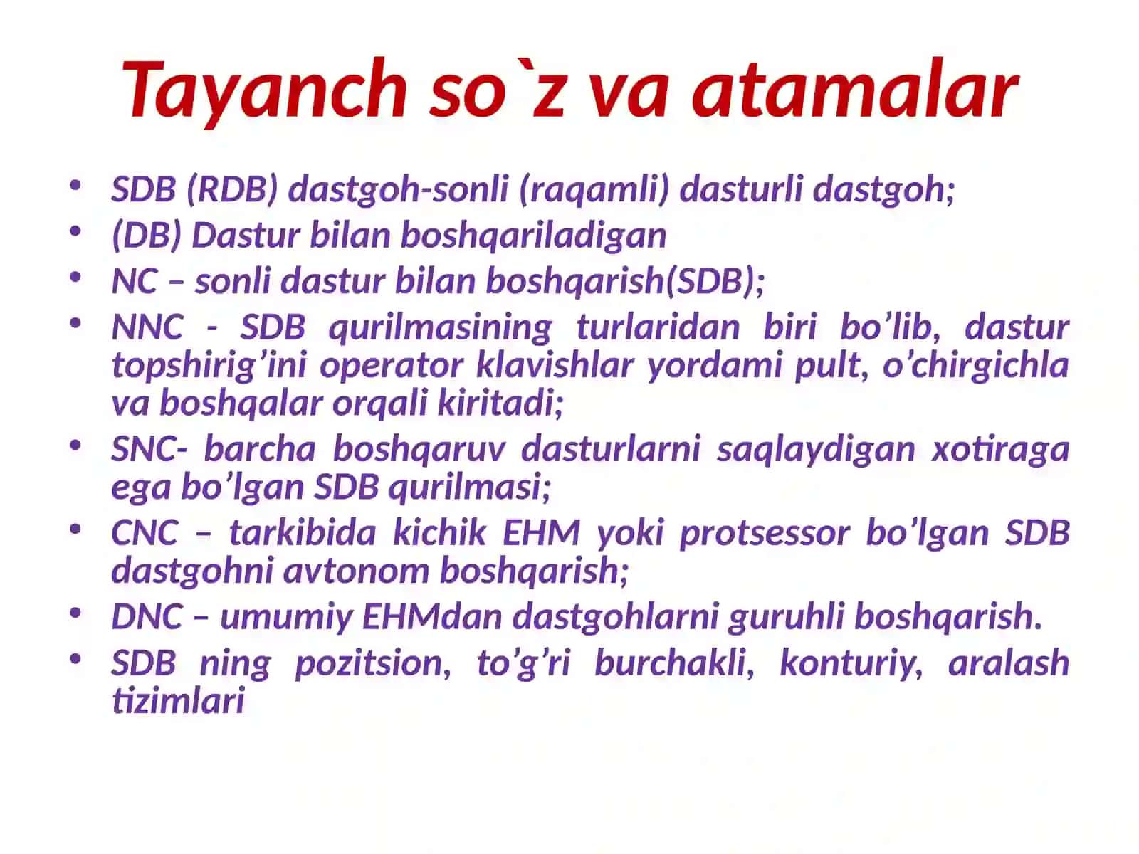 Mashinasozlik ishlab chiqarishda RDB dastgohlarning o’rni va vazifasi 3