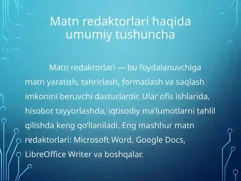 Iqtisodiy axborotlarni matn redaktorlari vositalaridan foydalangan holda qayta ishlash dasturlari 3