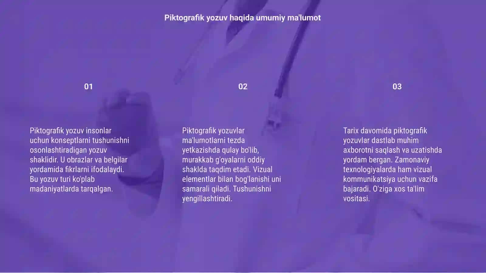 Piktografik yozuv asosida taqdimot 3
