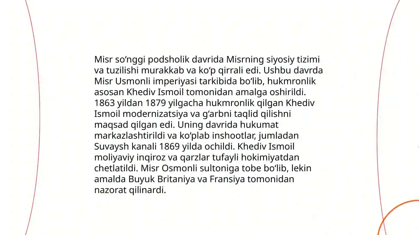 So‘nggi podsholiklik davrida Misr davlatining ichki va tashqi siyosati 3