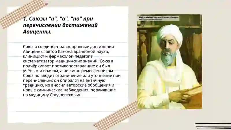Союзы, предлоги, частицы. Лексическая тема: Авеценна-великий врач и учёный Средневековья 3