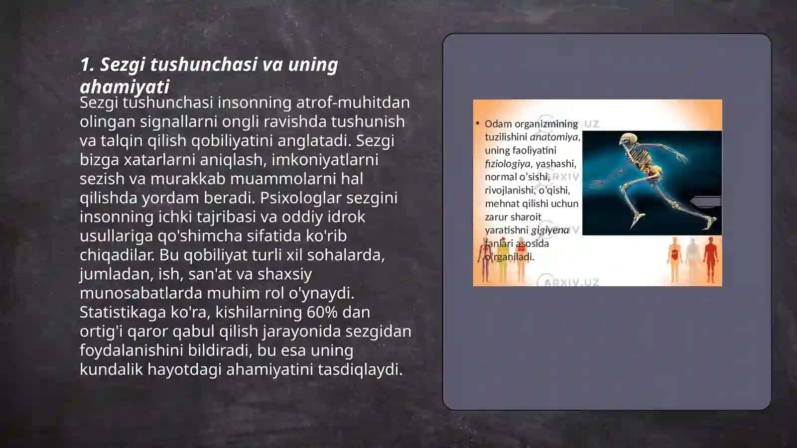 Sezgilar haqida umumiy tushuncha uning nerv va fiziologik asoslari 3