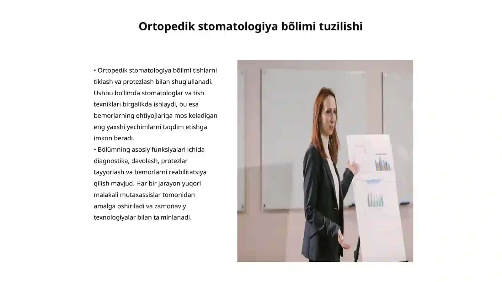 Ortopedik Stomatologiya bõlimi va tish texnik laboratoriyasi faoliyatini tashkil etish 3