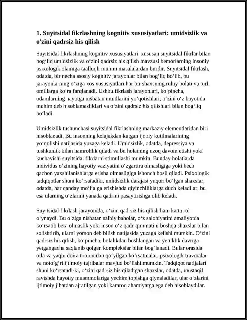 BEMORLARNING SUYITSIDAL FIKRLASHINING O'ZIGA HOS XUSUSIYATI 3