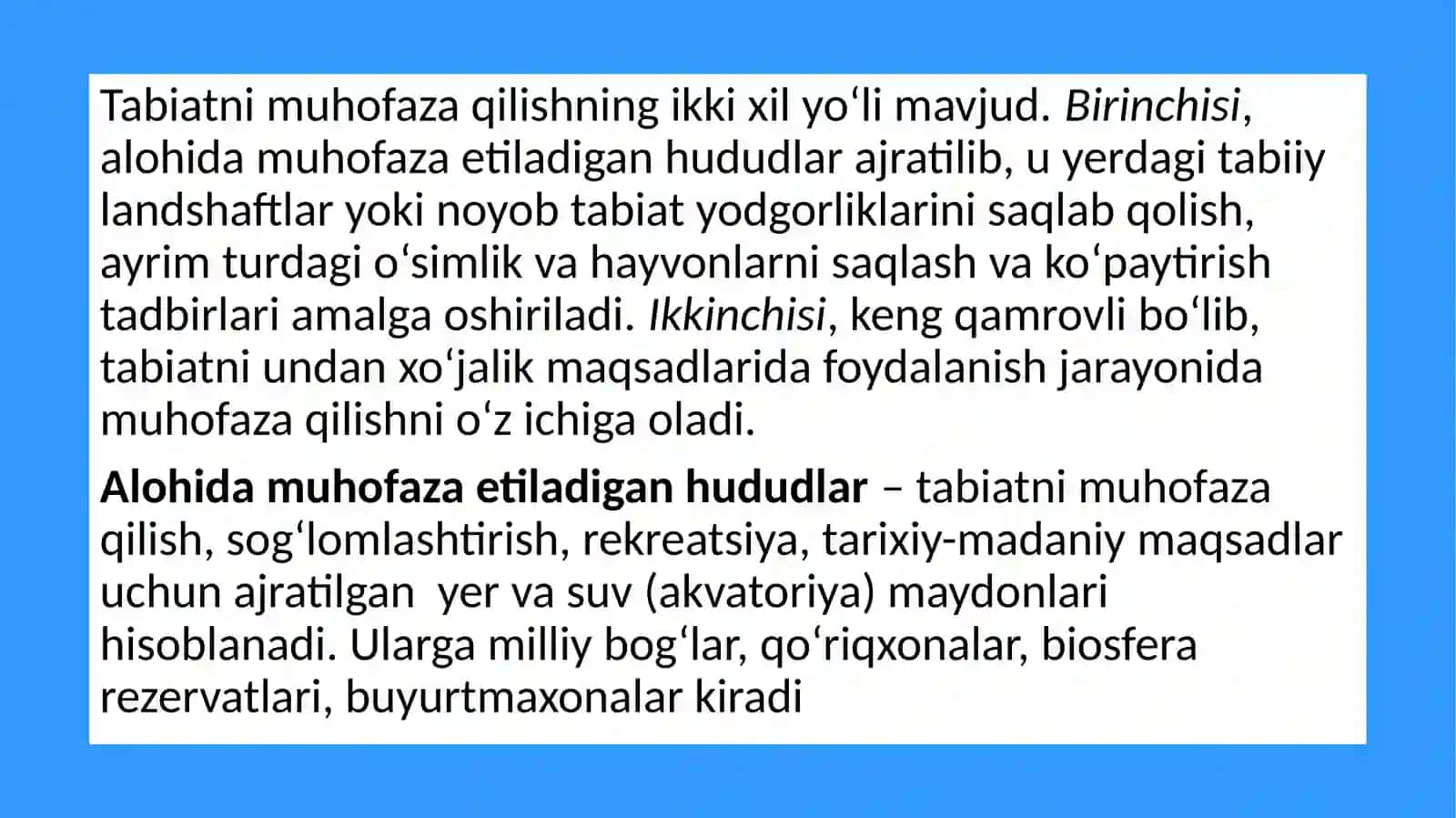 Oʻrta Osiyoning maxsus muhofaza qilinadigan hududlari 3