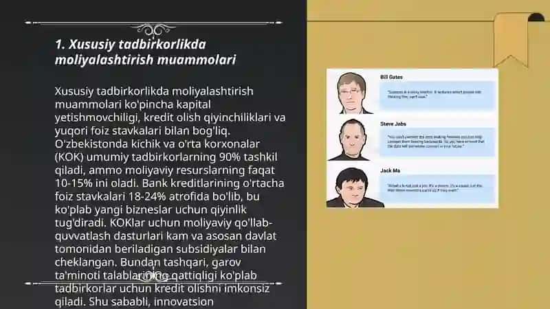 Xususiy tadbirkorlikni rivojlantirish muammolari 3