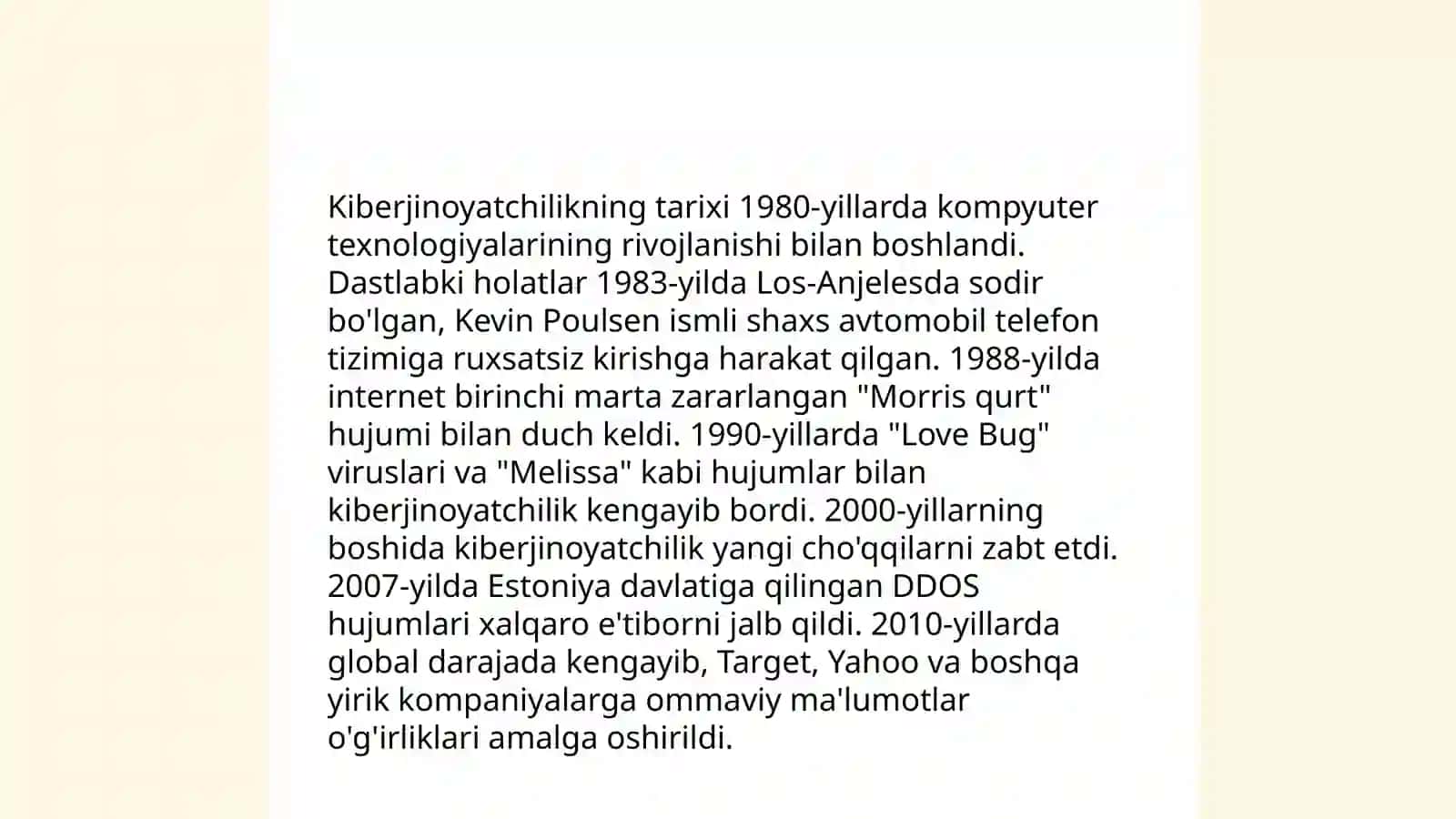 Kiberjinoyatchilik va ularning keng tarqalishining sababi 3