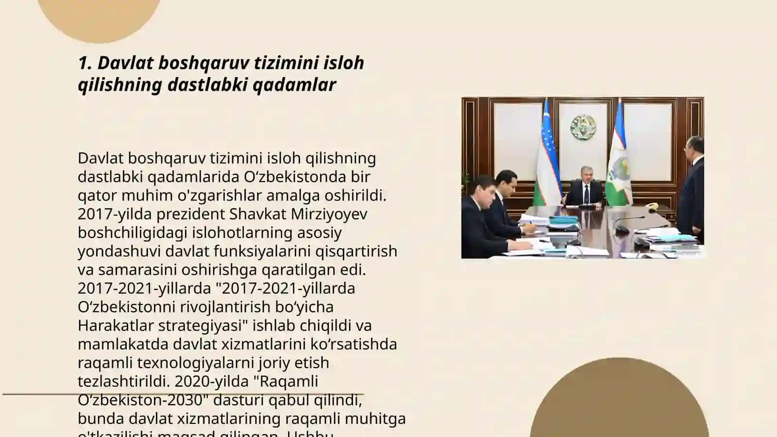 Mustaqillik yillarida davlat boshqaruv tizimida amalga oshirilgan islohotlar 3