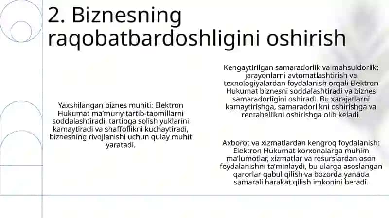 Elektron Hukumat – Mamlakat Iqtisodiyotini 3