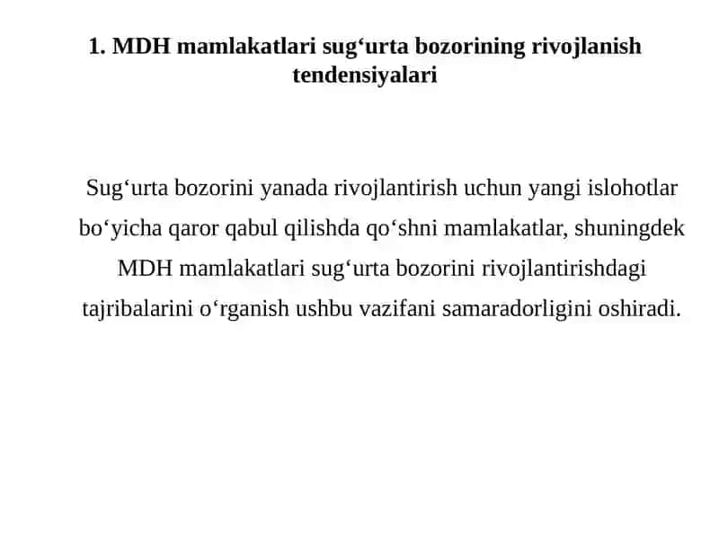 MDH mamlakatlari sug‘urta bozorining rivojlanish tendensiyalari 3