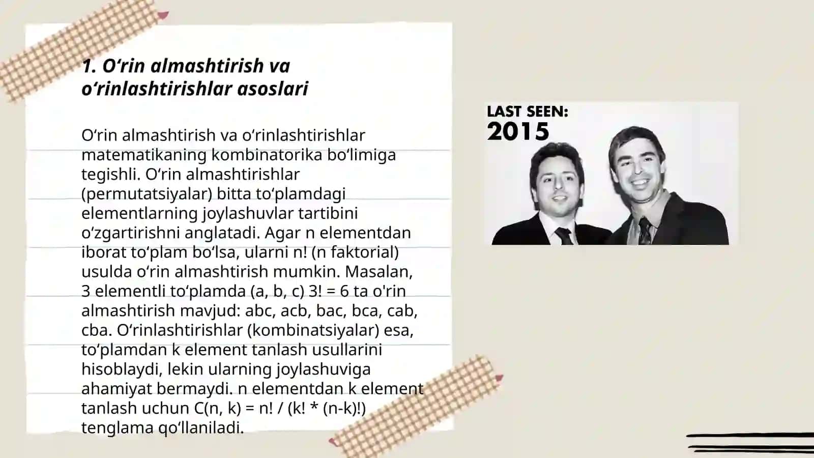 Oʻrin almashtirish va oʻrinlashtirishlar 3