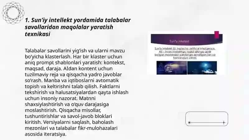Sunʼiy intellekt yordamida talabalar savollaridan maqolalar yaratish texnikasi 3
