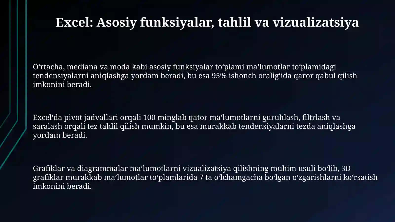 Excel, PowerPoint va Word: Asosiy Imkoniyatlar 3