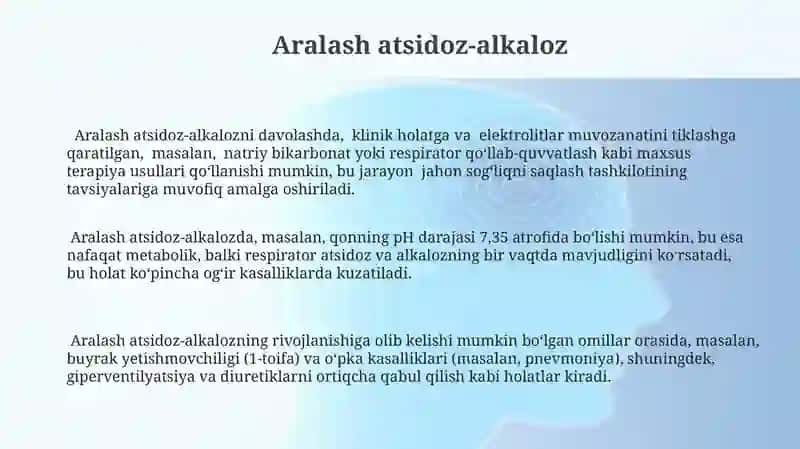 Kislota ishqor buzilishining asosiy koʻrinishlari 3