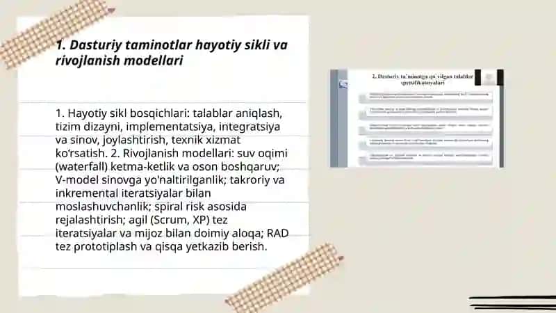 Dasturiy taminotlar hamda ularni ishlash texnologiyasi 3