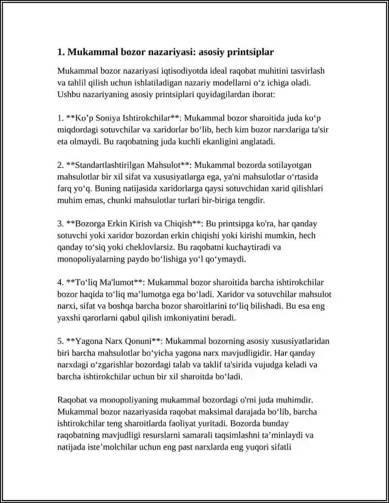 Mukammal Bozorda Raqobat va Monopoliya 3