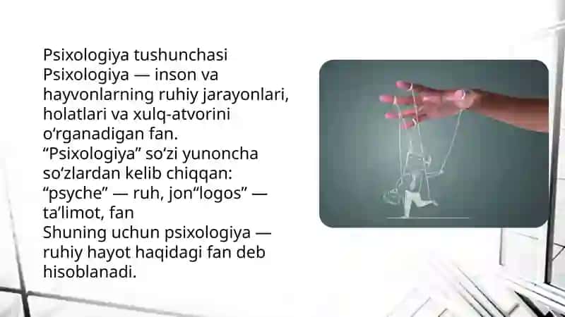 Umumiy psixologiya fanining predmeti va ilmiy tadqiqot metodlari 3