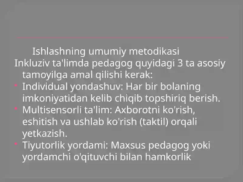 Inkluzivtalim: Imkoniyati cheklangan bolalar bilan ishlashning zamonaviy metodikasi 3