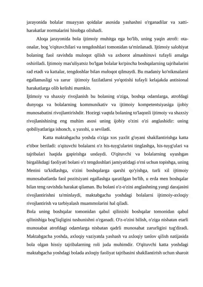 MAKTABGACHA YOSHDAGI BOLALARNING IJTIMOIY PSIXOLOGIK RIVOJLANISHI VA IJTIMOIY MUNOSABATLARGA KIRISHISHI 3
