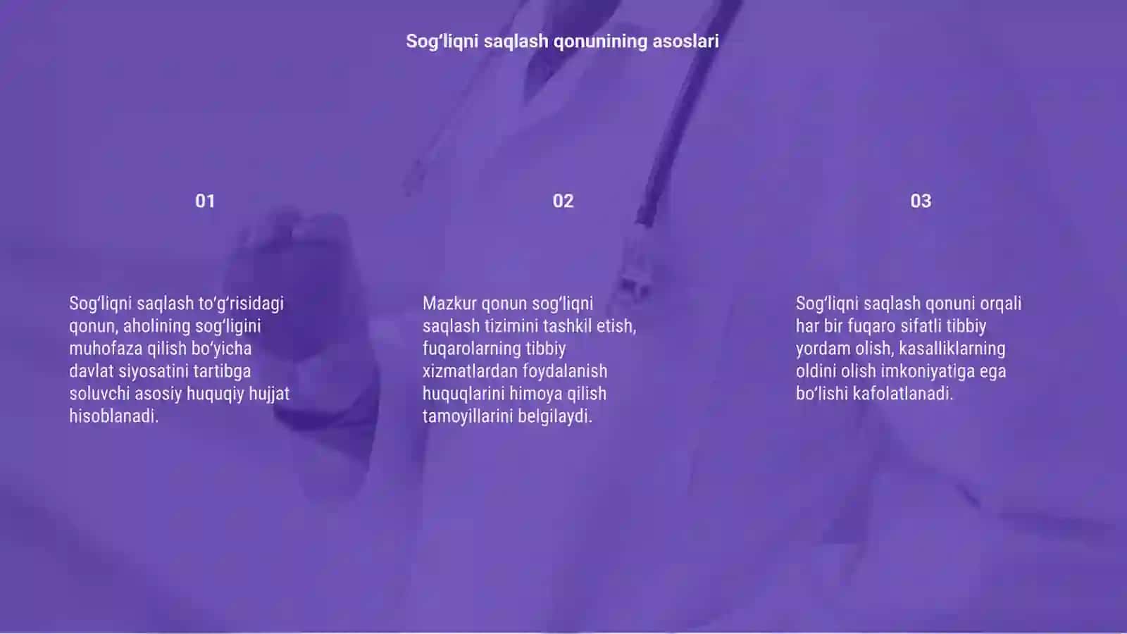 Sogʻliqni saqlash toʻgʻrisidagi qonun 3