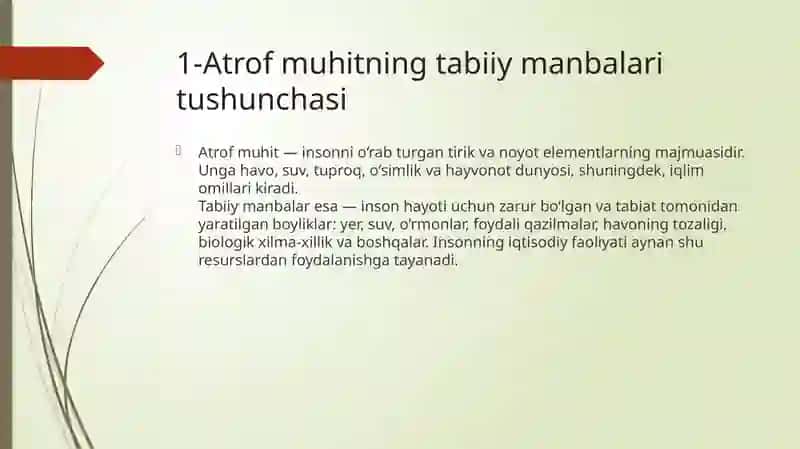 Atrof muhitning tabiiy manbalarini ifloslanishi 3