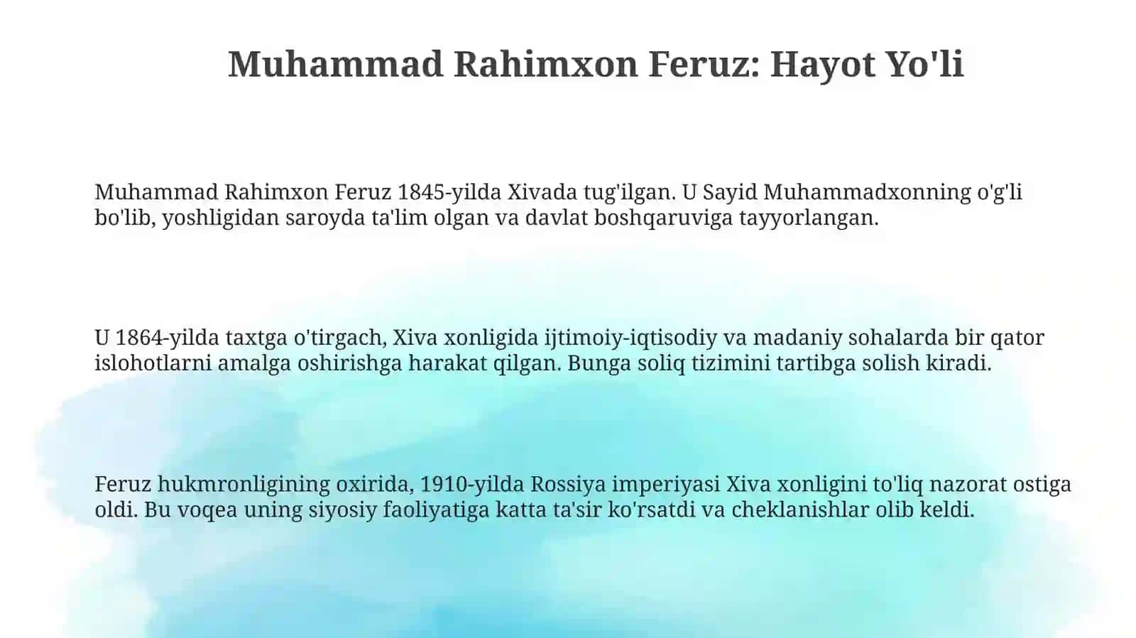 Muhammad Rahimxon Feruz: Hayoti va Siyosiy Faoliyati 3