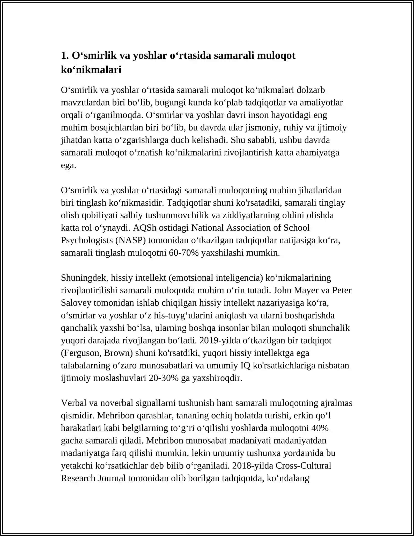 OʻSMIRLIK VA YOSHLIK DAVRIDA MULOQOT 3