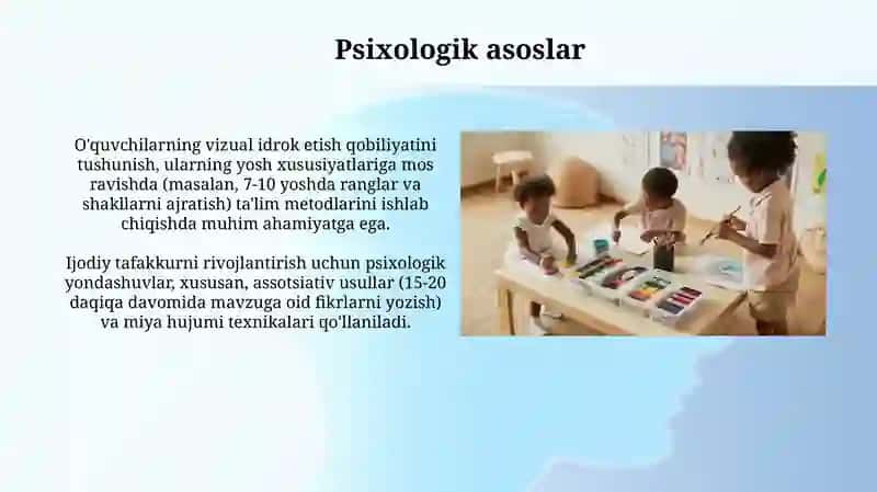 Tasviriy faoliyatga o'rgatish metodikasi fanining ilmiy asoslari 3