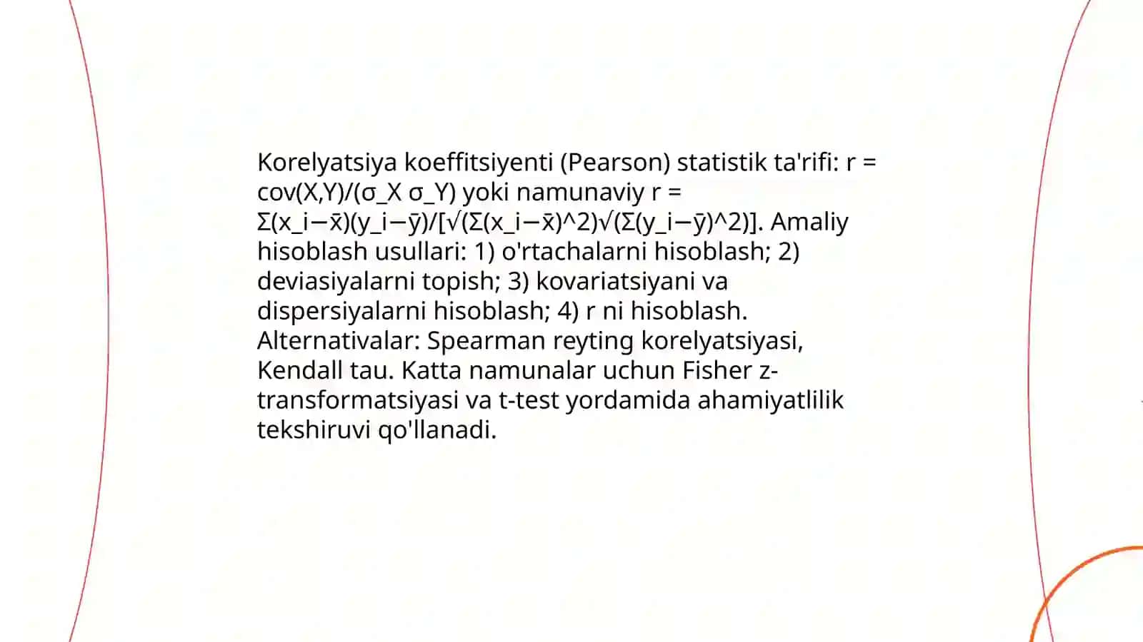 Korelyatsiya koeffitsiyentini amalda qo'llanishi 3