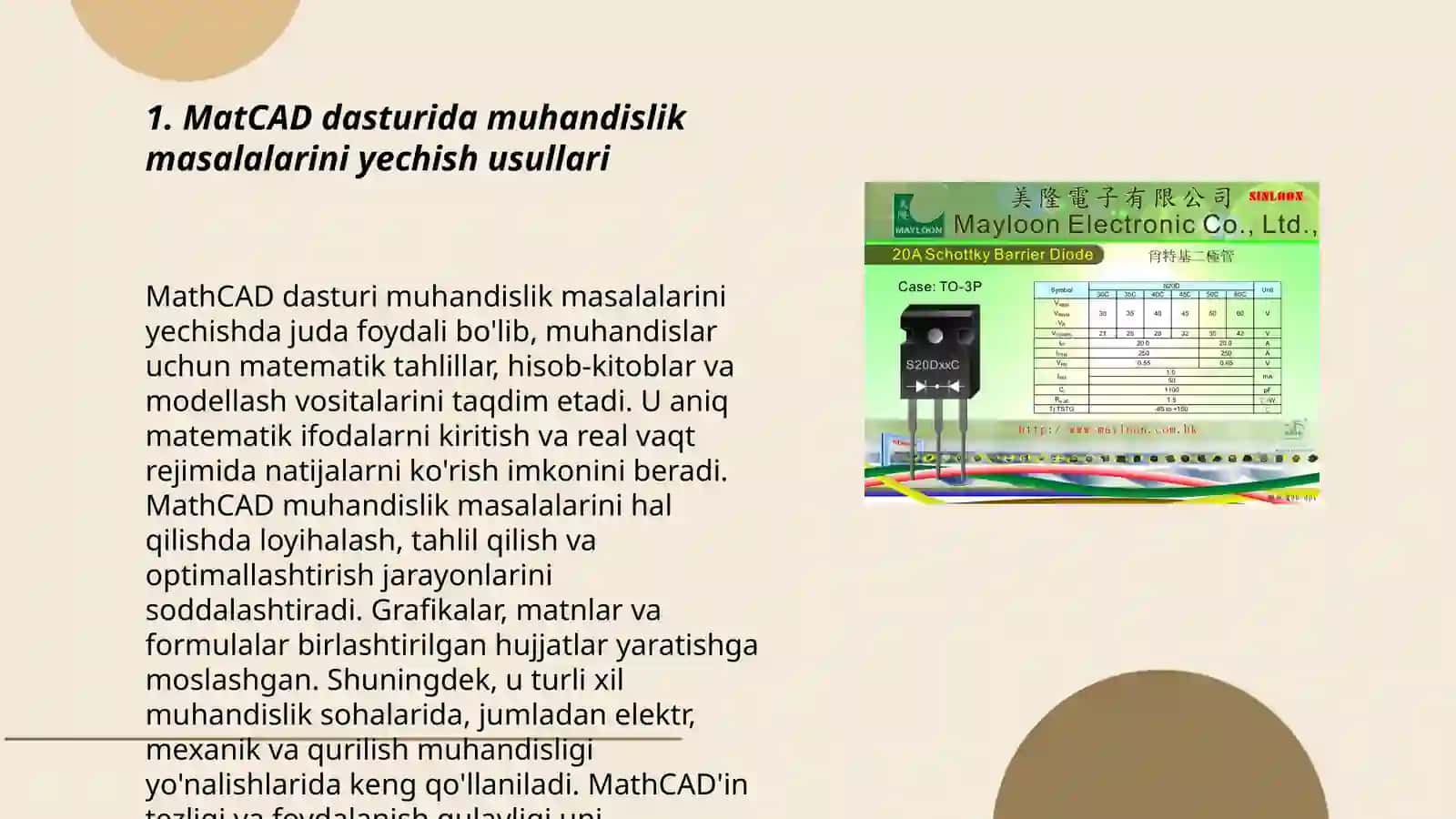 MatCAD dasturida muhandislik masalalarini yechish usullari 3