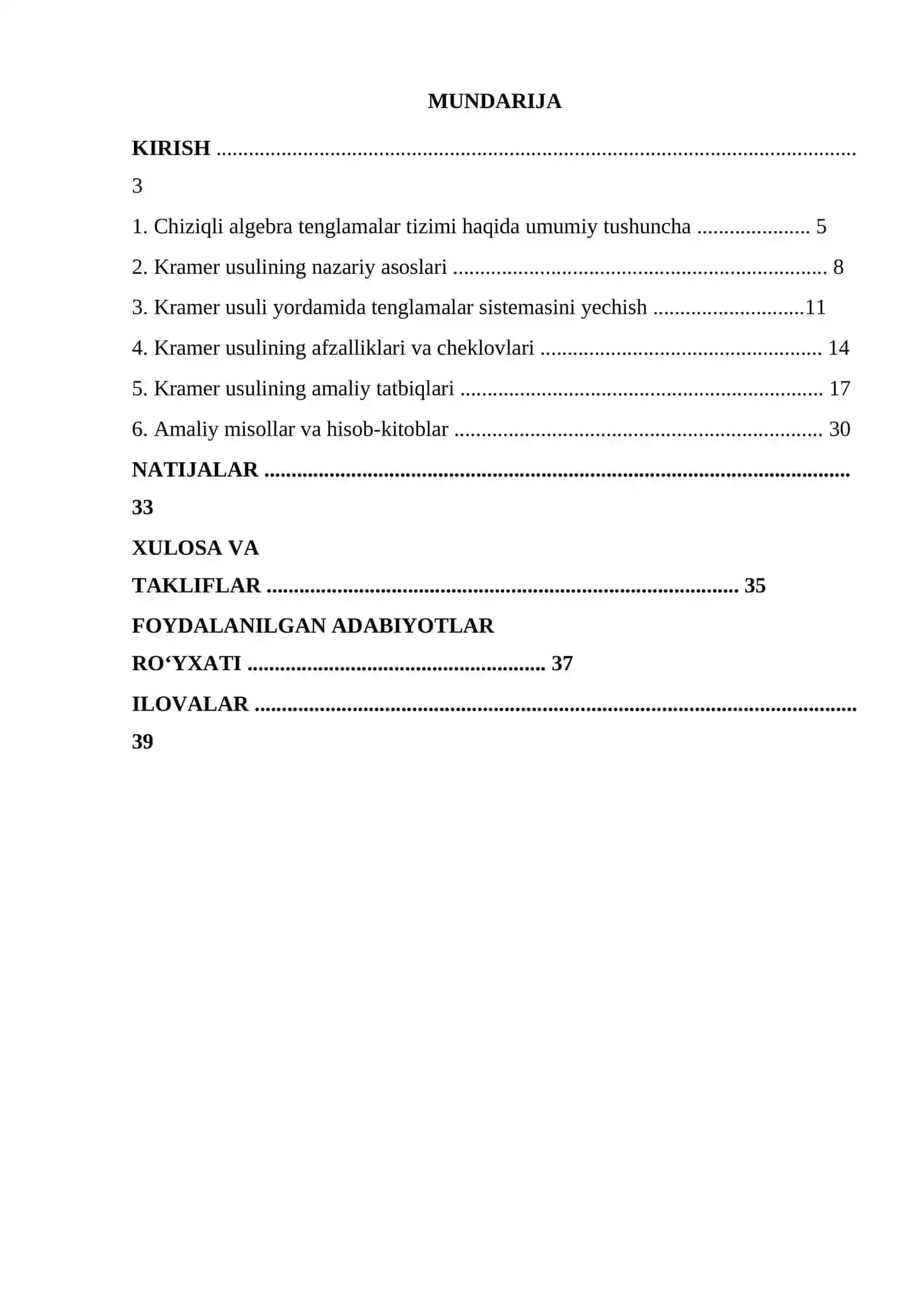 Chiziqli tenglamalar sistemasini yechishning Kramer usuli va uning amaliy tatbiqlari 3