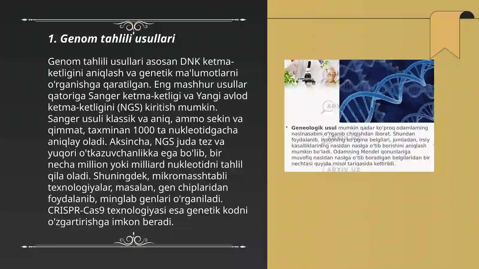 Odamlar genetikasining oʻrganish usullari 3
