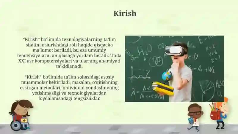 Innovatsion texnologiyalar ta’lim sifatini oshirish manbai sifatida 3