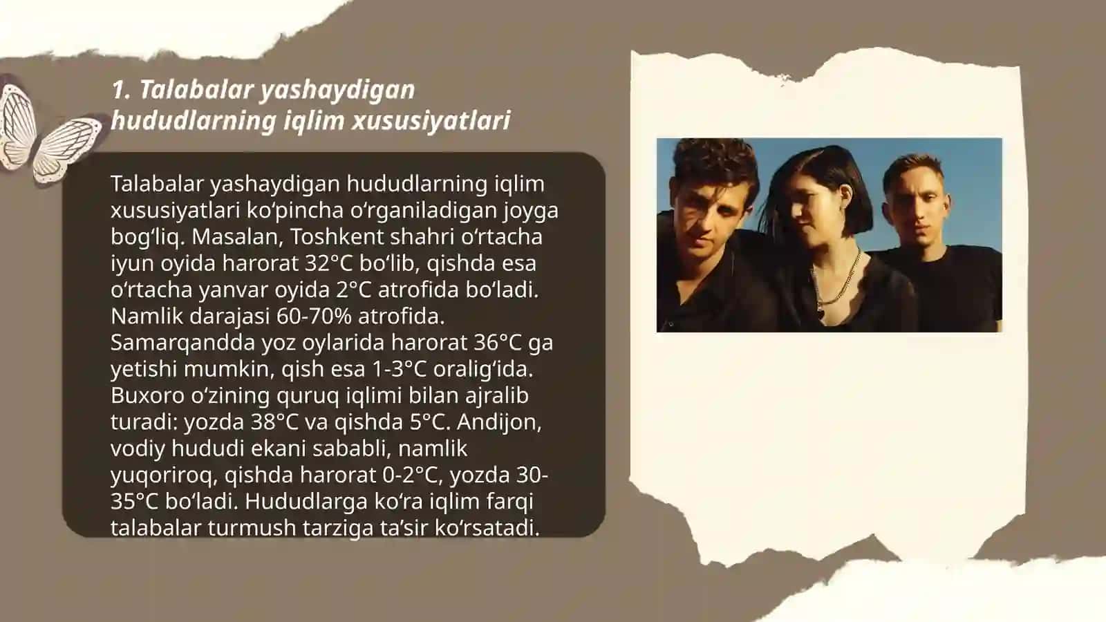 Talabalar yashaydigan hududlarga tabiiy geografik tavsif 3