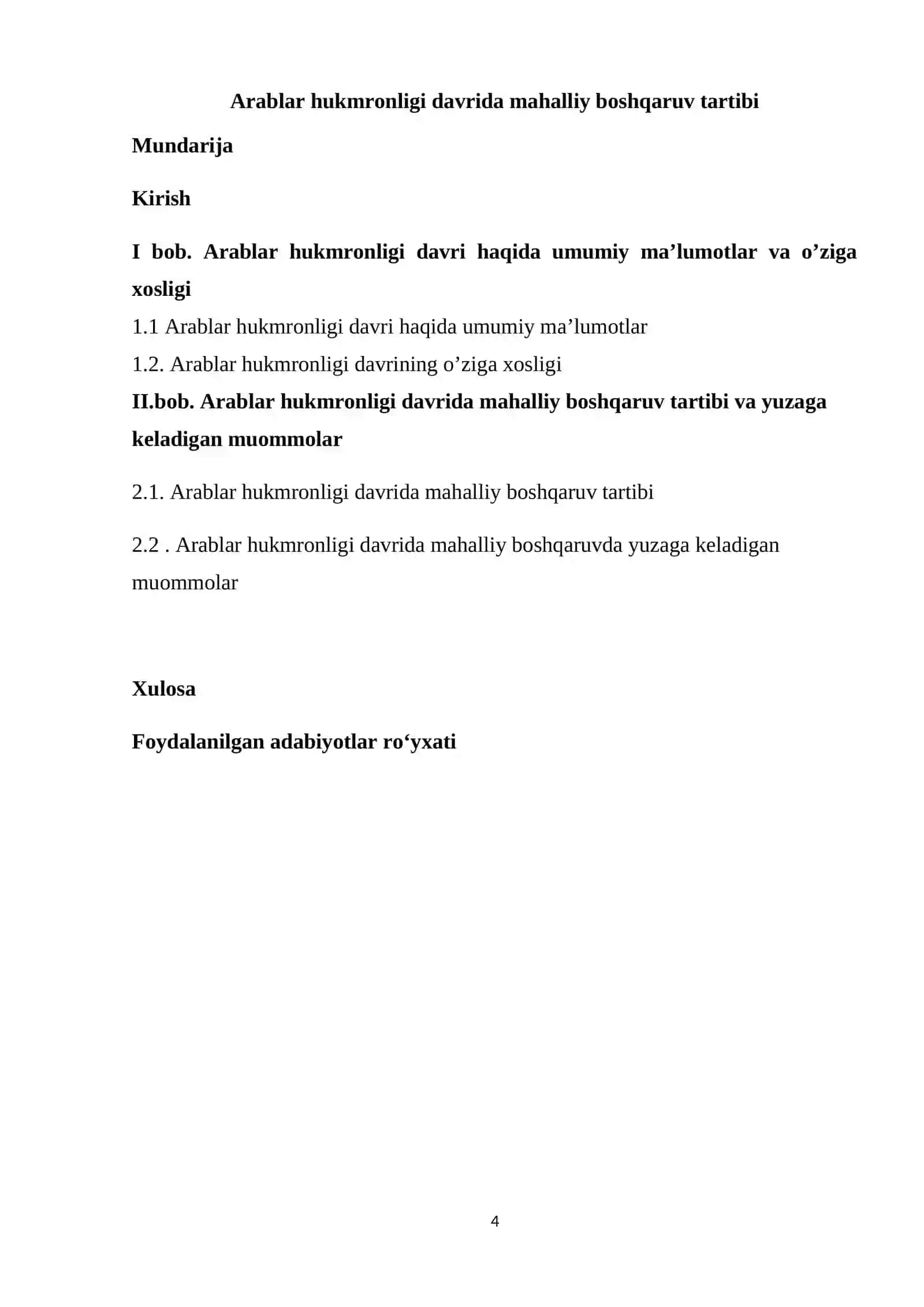Arablar hukmronligi davrida mahalliy boshqaruv tartibi 3