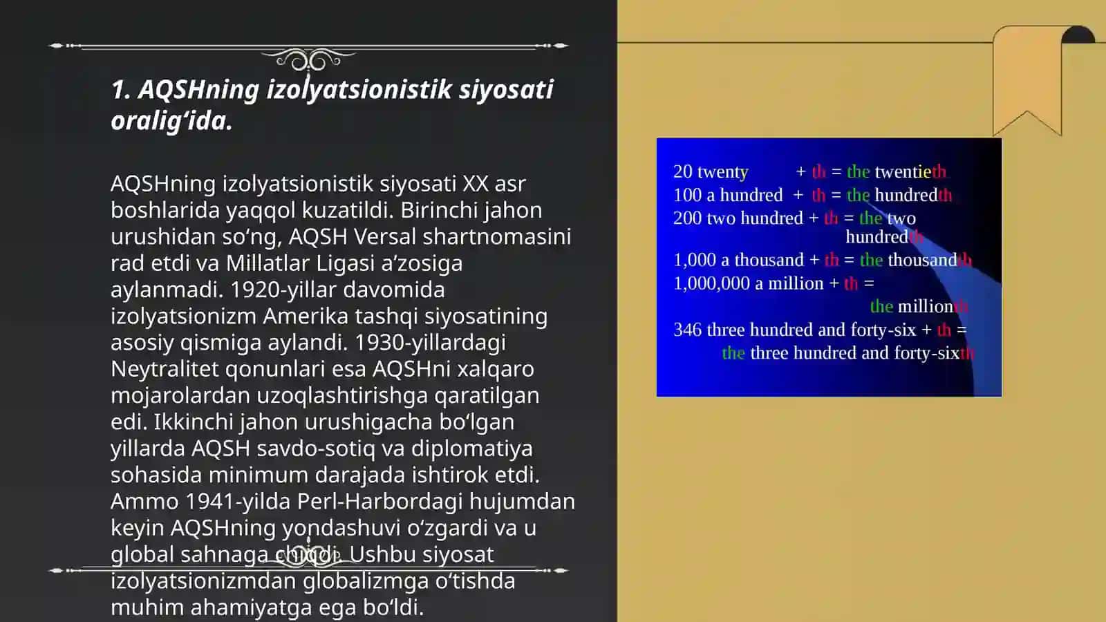 AQSH va YEVROPA ikkinchi jaxon urushi oraligʻida 3
