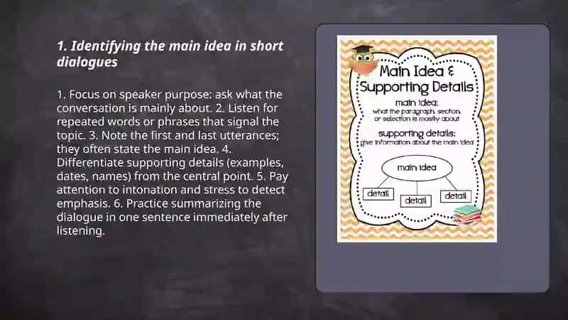 Identifying the main idea in short dialogues 3