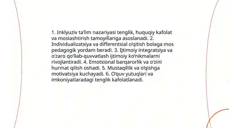 Inklyuziv ta'limni amalga oshirish jarayoni alohida yordamga muhtoj bolaning shaxsini rivojlantirishning xususiyatlari 3